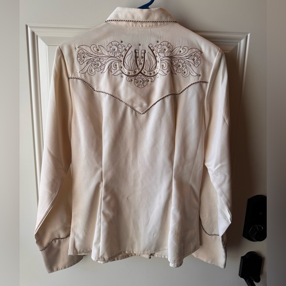 Scully Cream Embroidered Women's Button Down Shirt - Picture 2 of 4